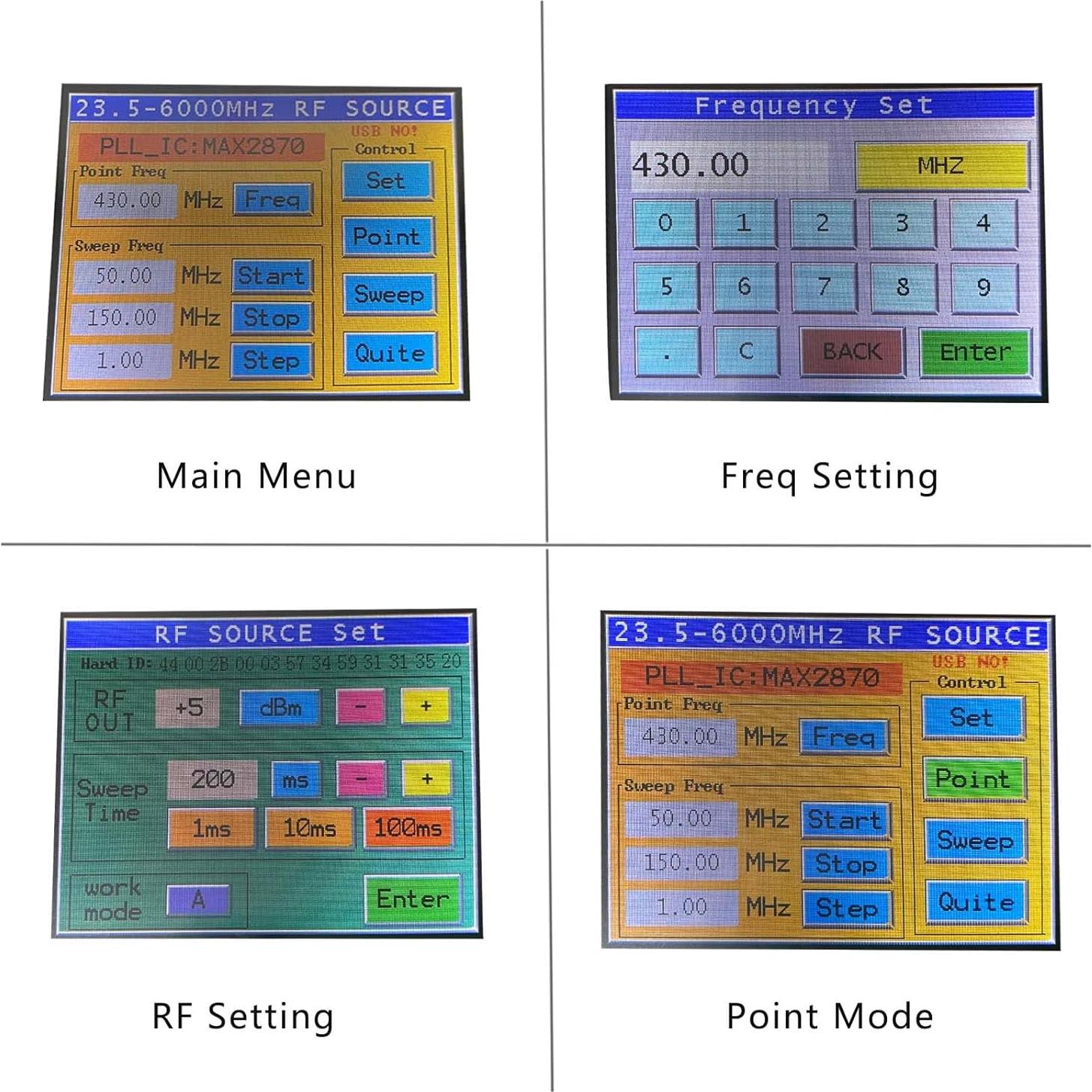 Generador de Señal RF Iwatson MAX2870 23.5-6000MHz Pantalla Táctil