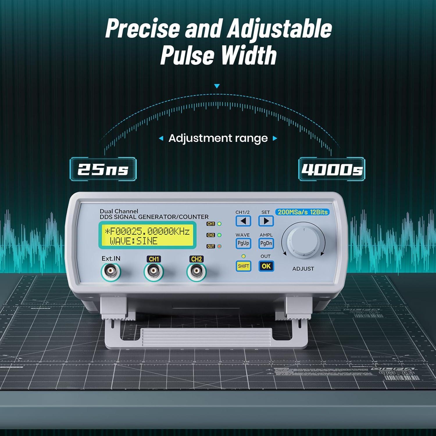 Generador de Señal Seesii 5200A Doble Canal 25MHz 200MSa/s