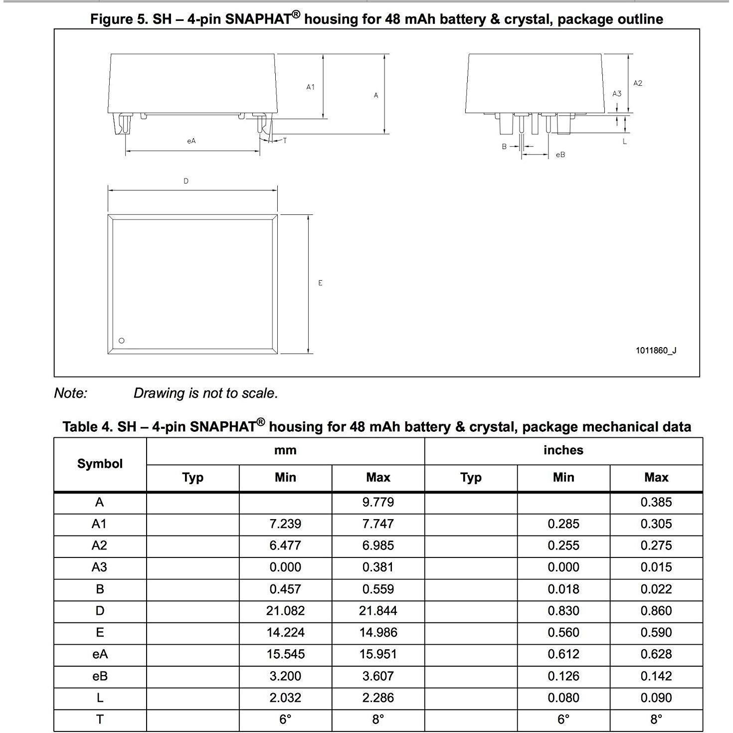 Batería Snaphat de Cristal 48mAh Litio 28 Pines 3V