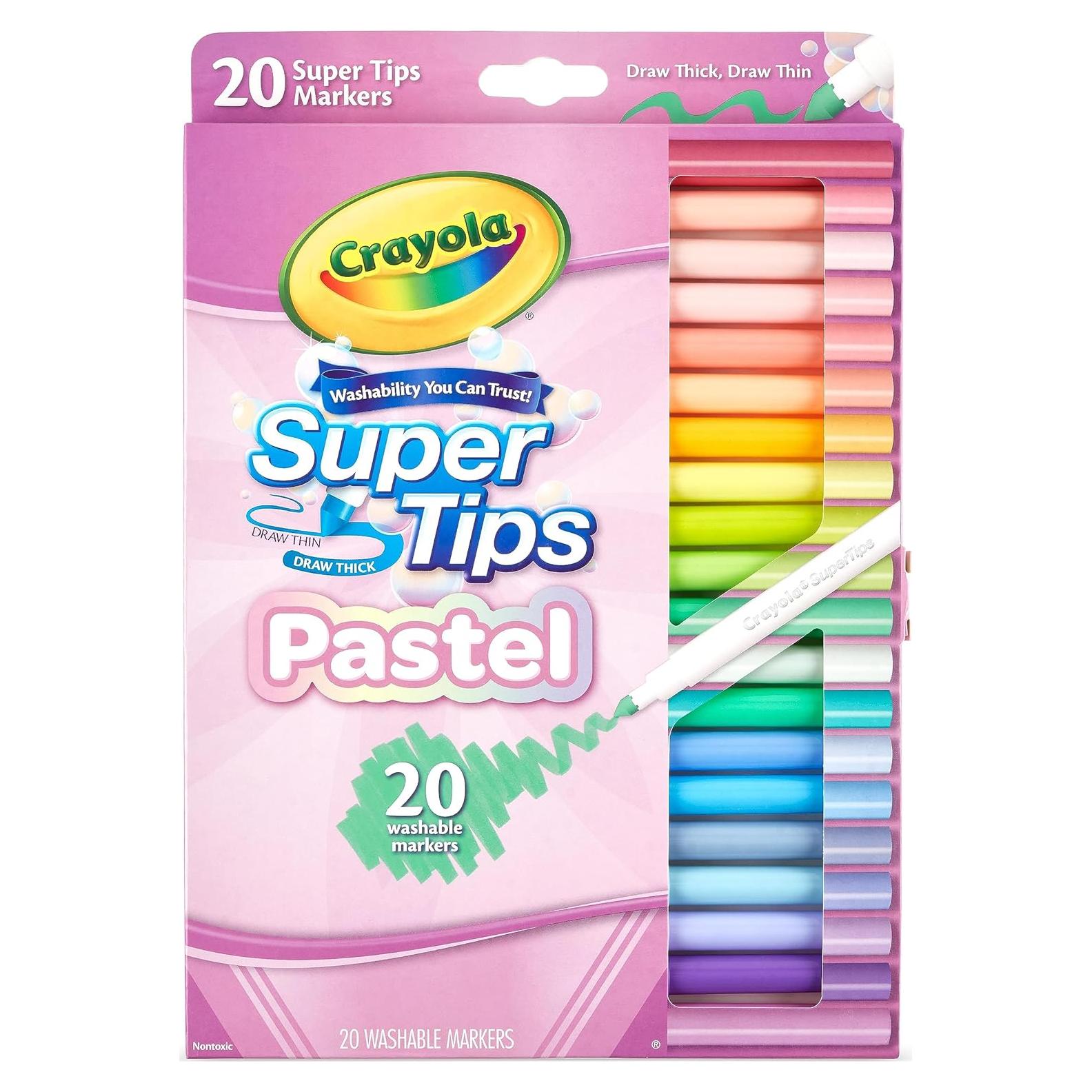 Marcadores Crayola Super Tips Pastel 20 Colores Lavables