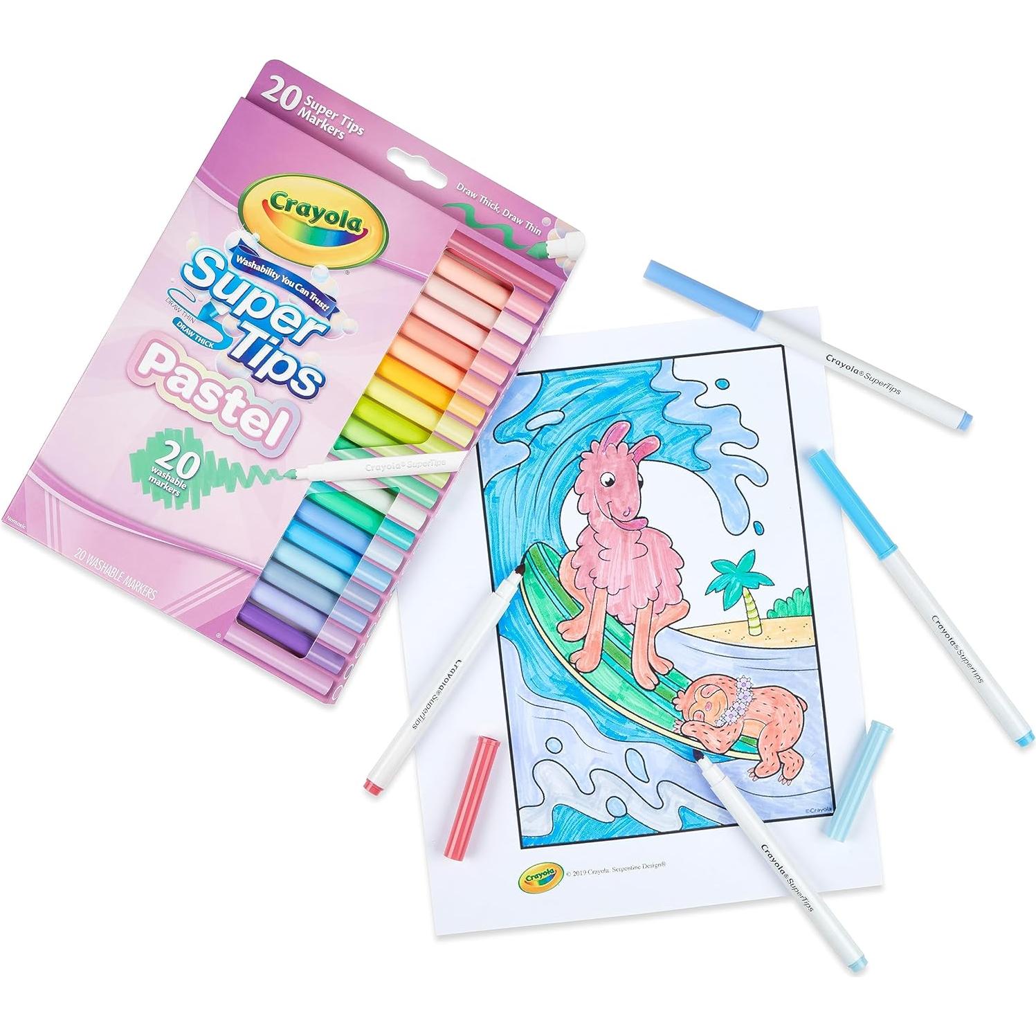 Marcadores Crayola Super Tips Pastel 20 Colores Lavables