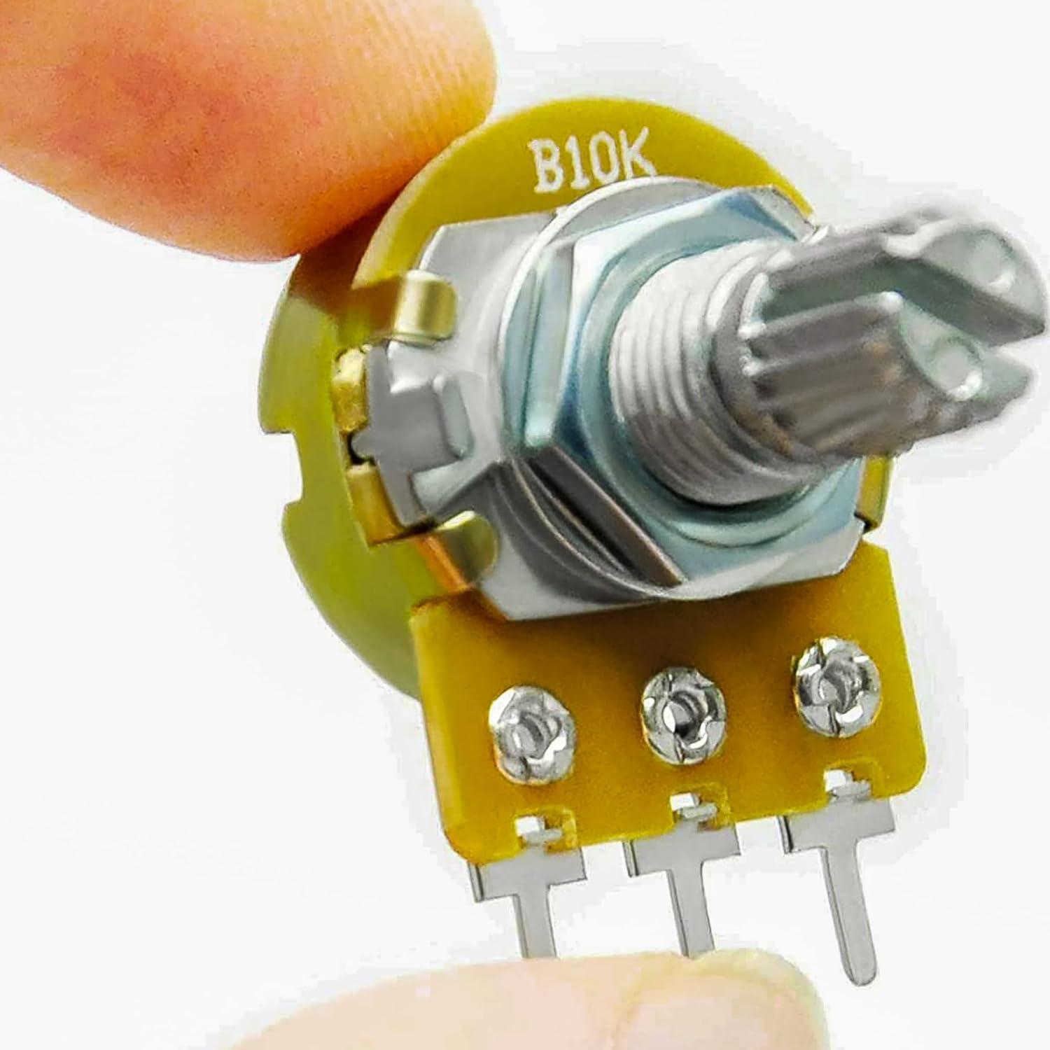 Juego de 10 Potenciómetros Rotativos 10K con Tuercas y Arandelas