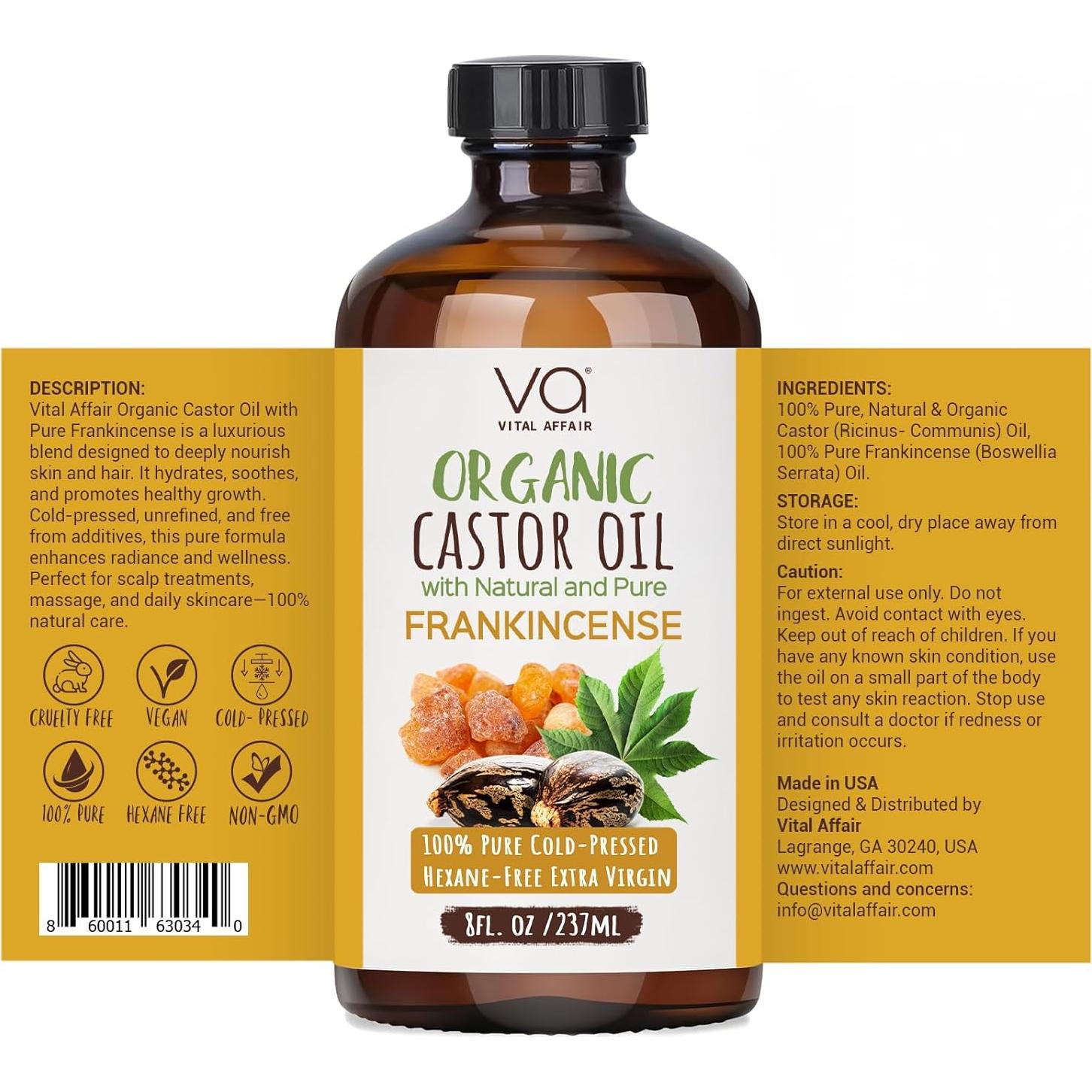 Aceite de Ricino Orgánico y Incienso Vital Affair 236.6ml