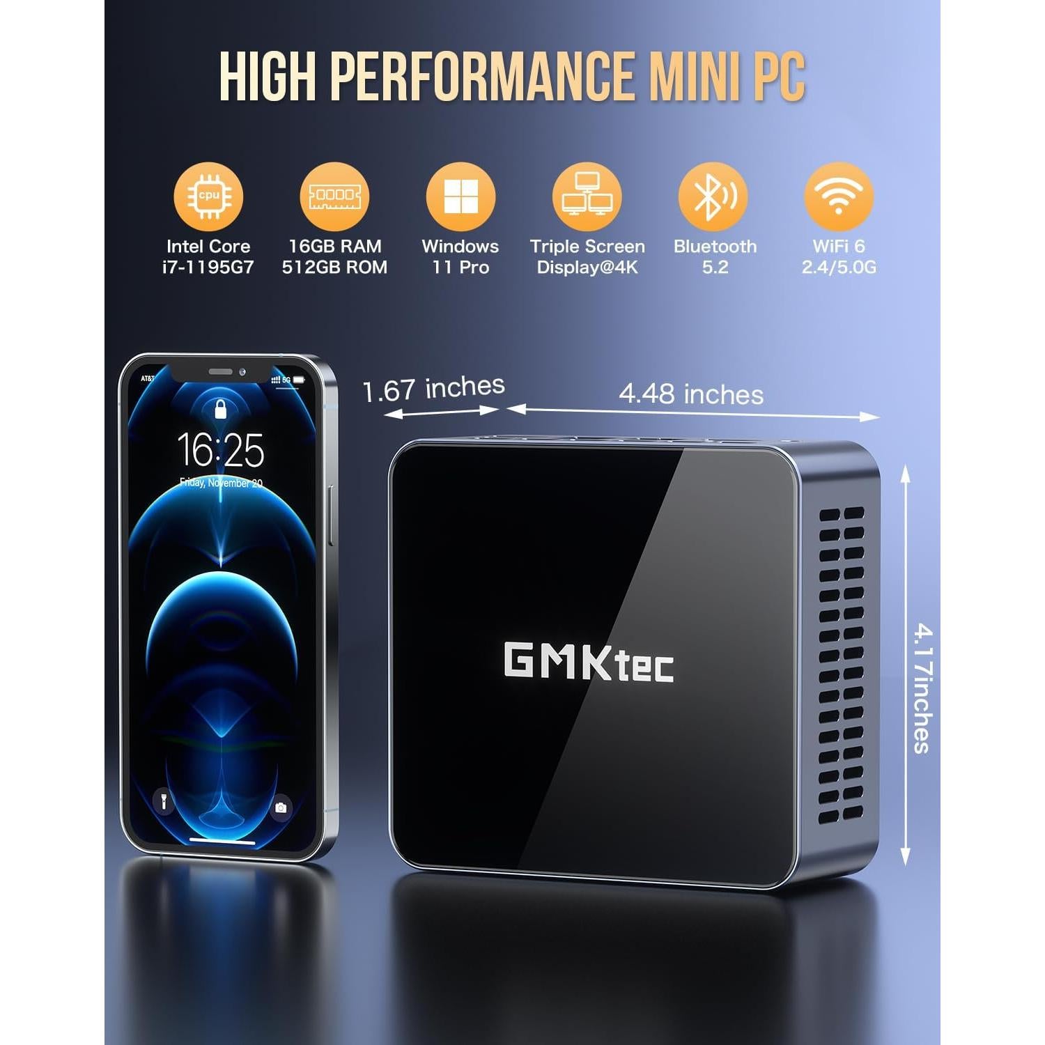 Mini PC GMKtec Nucbox M2 Pro i7 16GB 1TB SSD 4K