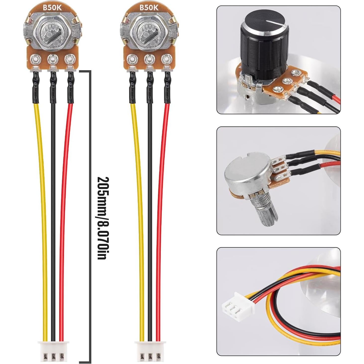 Potenciómetro Rotativo ALLECIN WH148 50K 3 Pines con Perillas