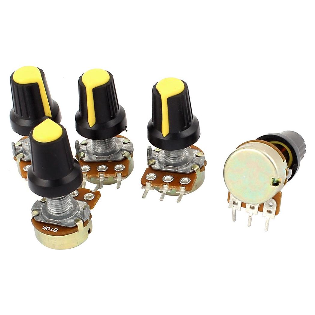 Potenciómetro Lineal 10K Ohm Uxcell 5 Piezas 36mm
