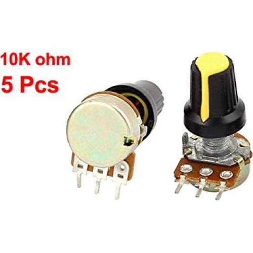 Potenciómetro Lineal 10K Ohm Uxcell 5 Piezas 36mm