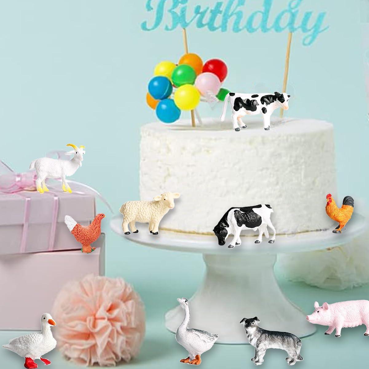 RUSON Set 12 Figuras de Animales de Granja Realistas