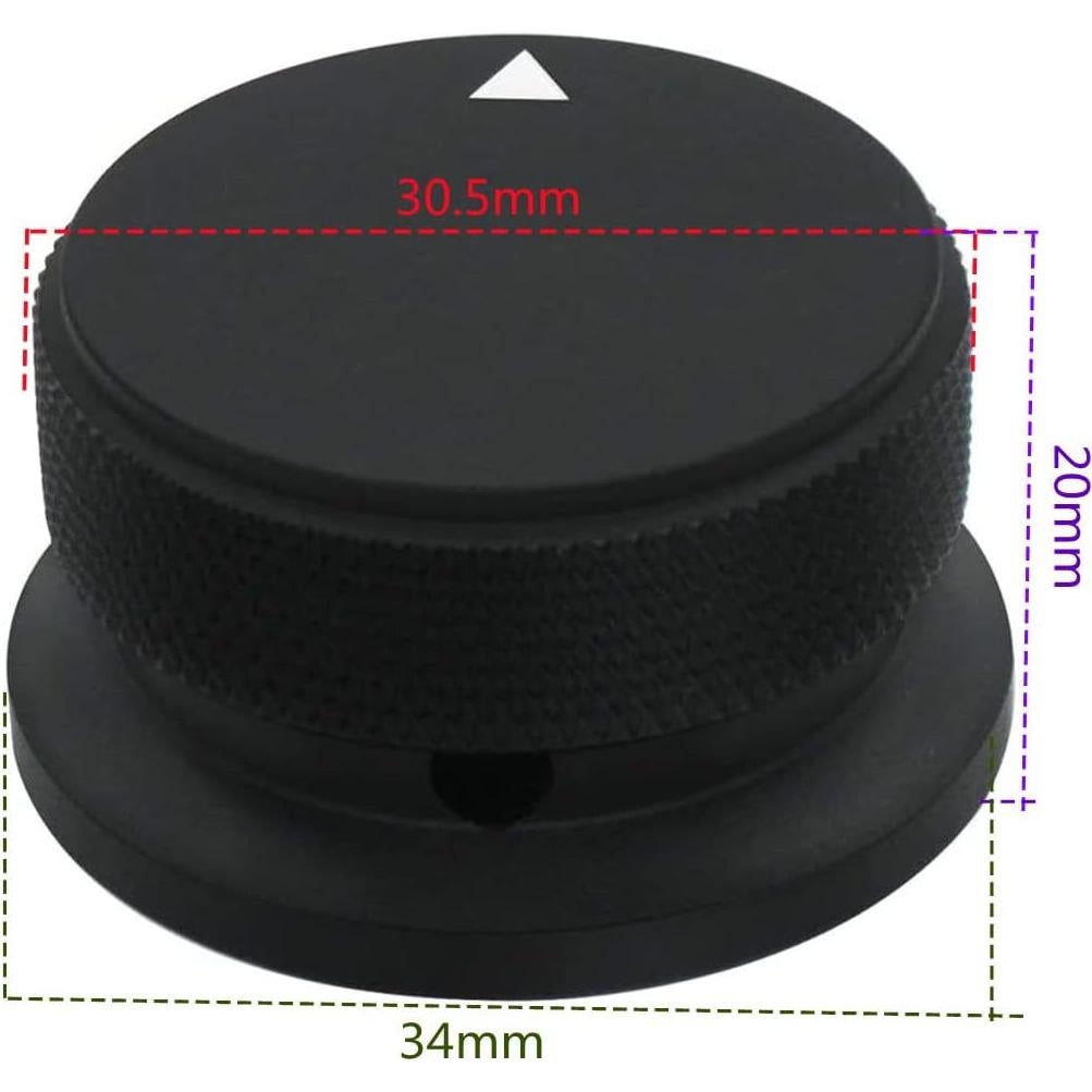 Perilla de Potenciómetro Aluminio Szliyands 34x20mm Negra