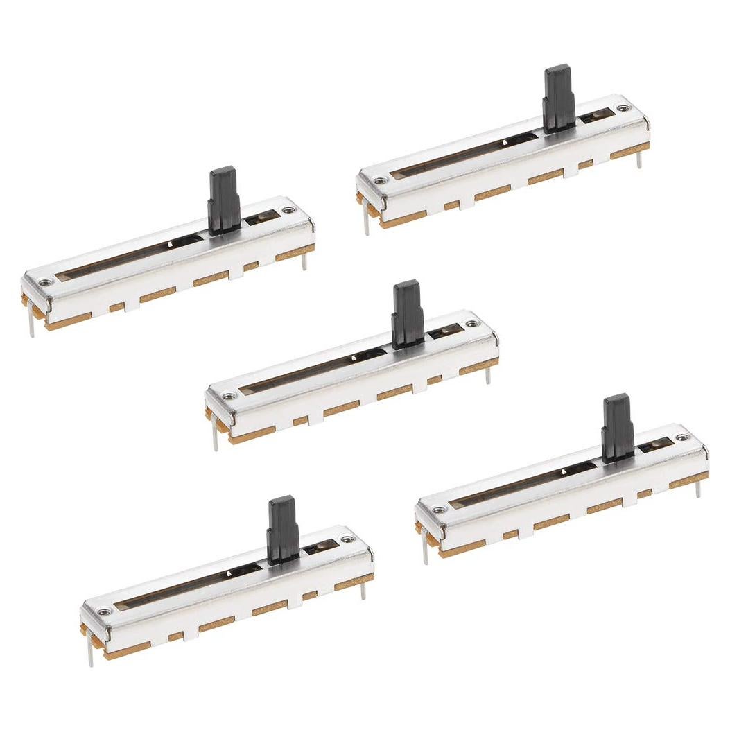 5 Potenciómetros Lineales uxcell B10K 45mm para Mezclador