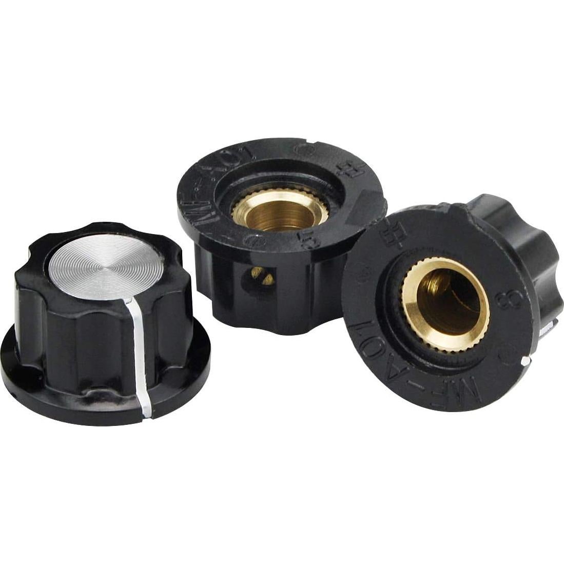 Perillas Rotativas de Potenciómetro Plateadas 20 Pcs 6mm