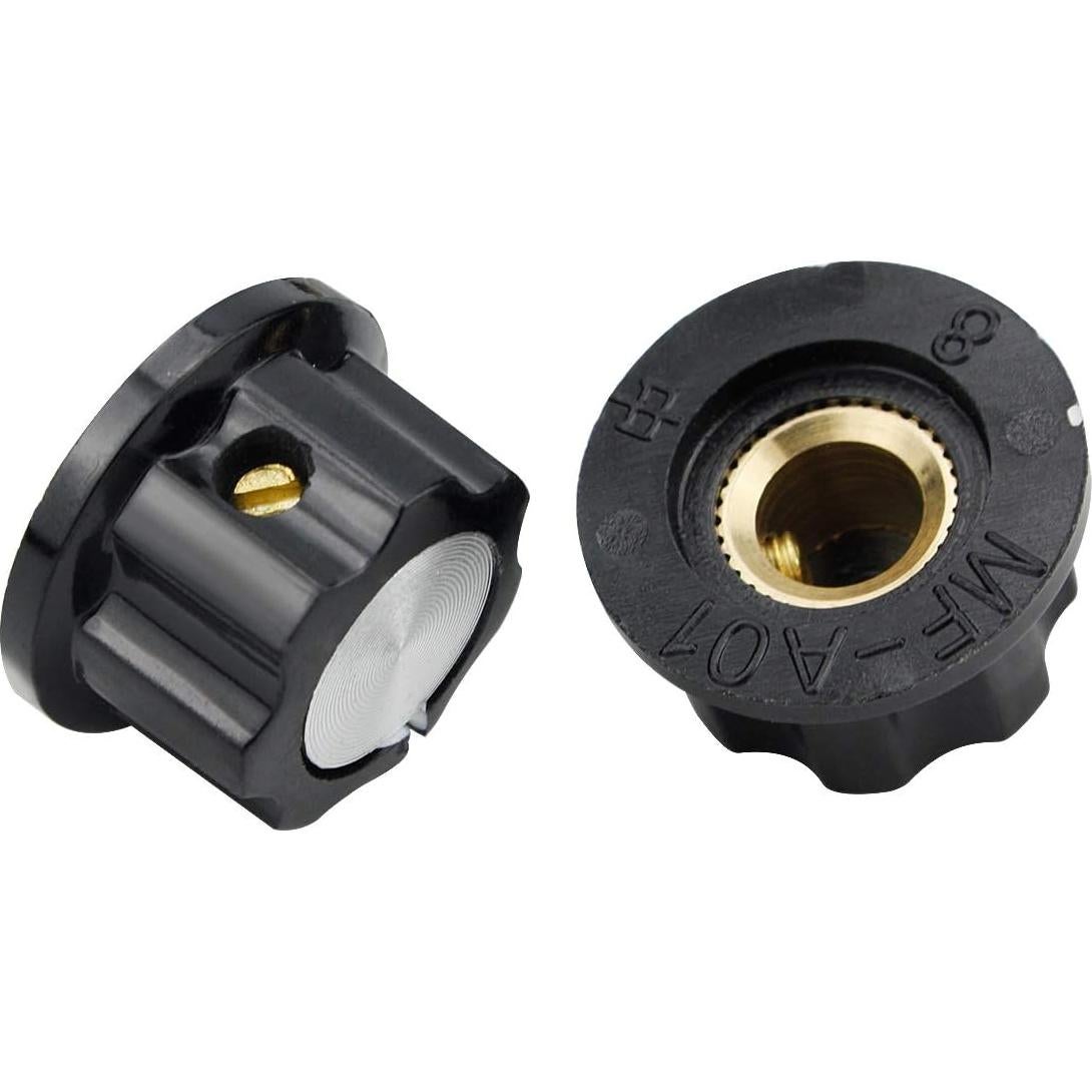 Perillas Rotativas de Potenciómetro Plateadas 20 Pcs 6mm