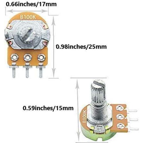 Kit 20 Potenciómetros Lineales Rotativos B10K CenryKay