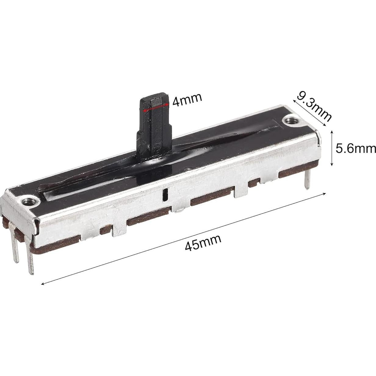 Potenciómetros Lineales uxcell B10K 45mm con Perillas Negras 2pcs