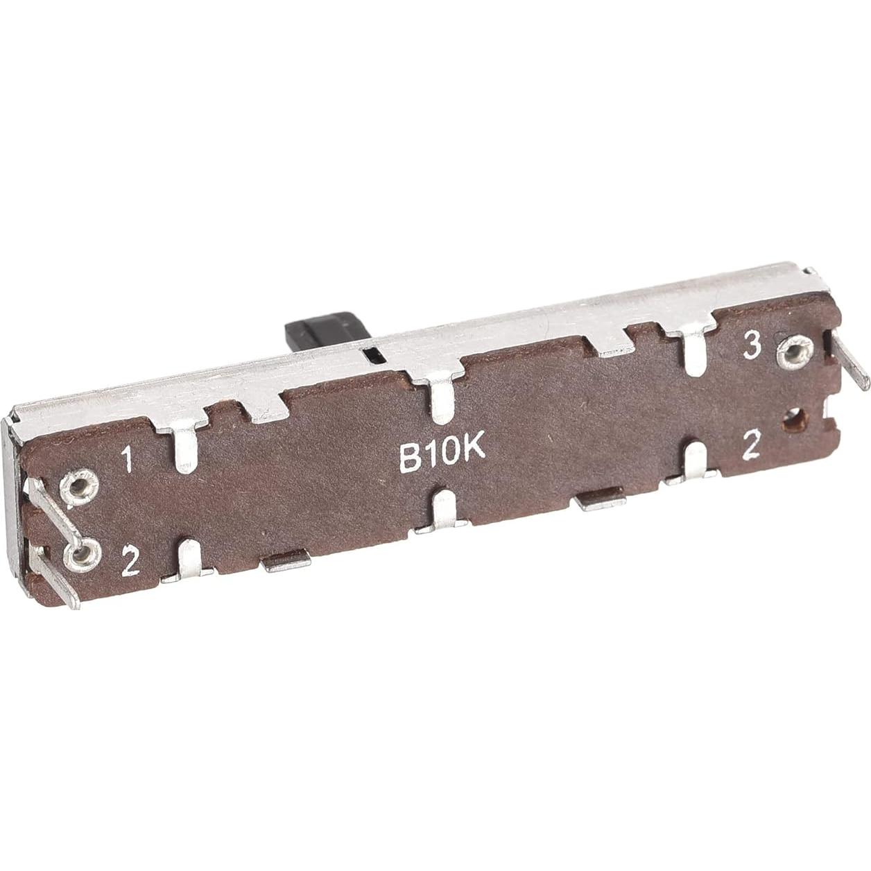 Potenciómetros Lineales uxcell B10K 45mm con Perillas Negras 2pcs