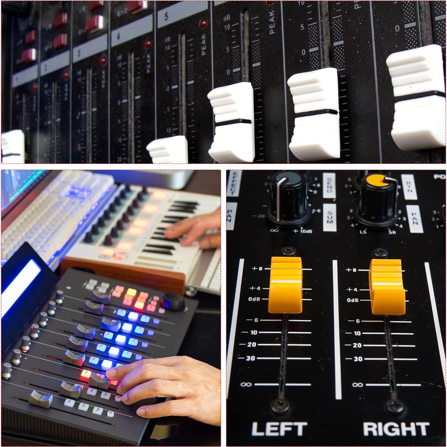 Potenciómetros Lineales uxcell B10K 45mm con Perillas Negras 2pcs