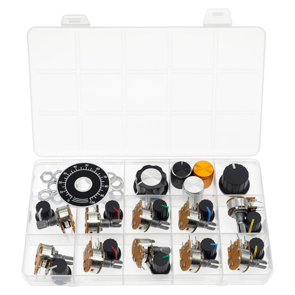 Paquete de 10 Potenciómetros B20K Horizontal 5 Pines 20K Ohm