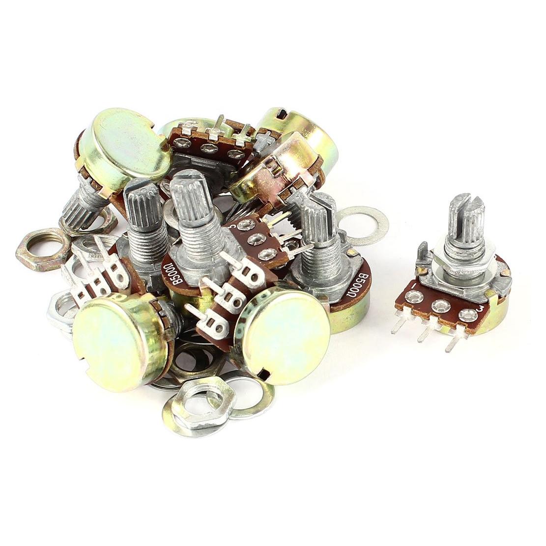 Potenciometro Rotativo Lineal Uxcell 500 Ohm 10 Piezas