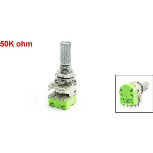 Potenciómetro Dual Lineal uxcell B503 50K Ohm Ajuste Superior