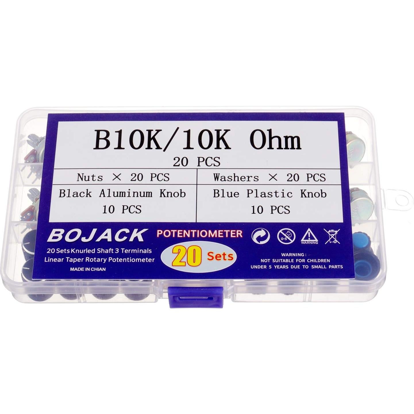 Potenciómetro BOJACK B10K 10K Ohm 20 Juegos Rotativo Lineal