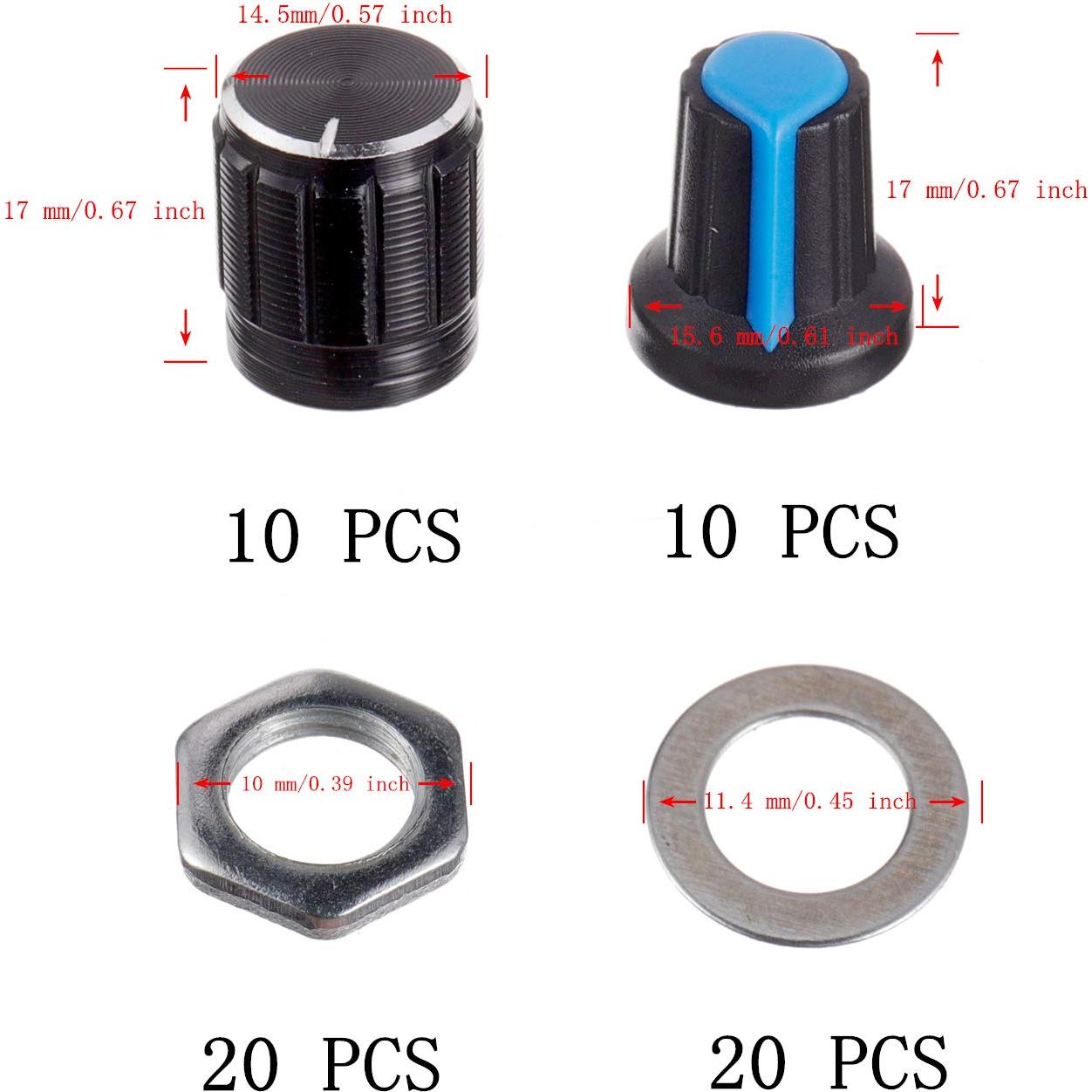 Potenciómetro BOJACK B10K 10K Ohm 20 Juegos Rotativo Lineal