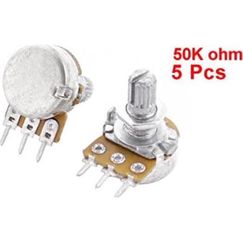 Potenciómetro Ajustable uxcell B50K 50K Ohm 5 Piezas