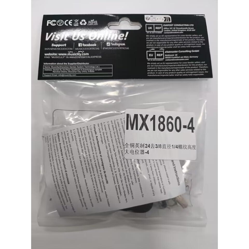 Potenciómetros CTS 450G A250K de Bronce para Guitarra (Juego de 4)