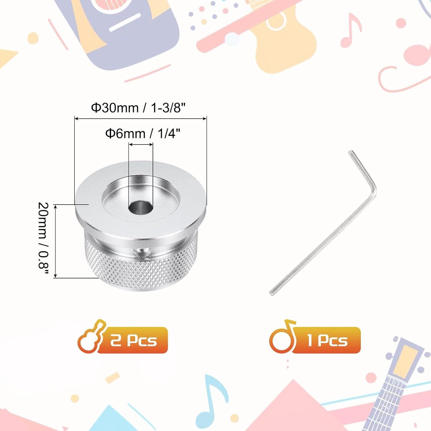 Perillas de Potenciómetro MECCANIXITY 2 Piezas Aluminio Plata