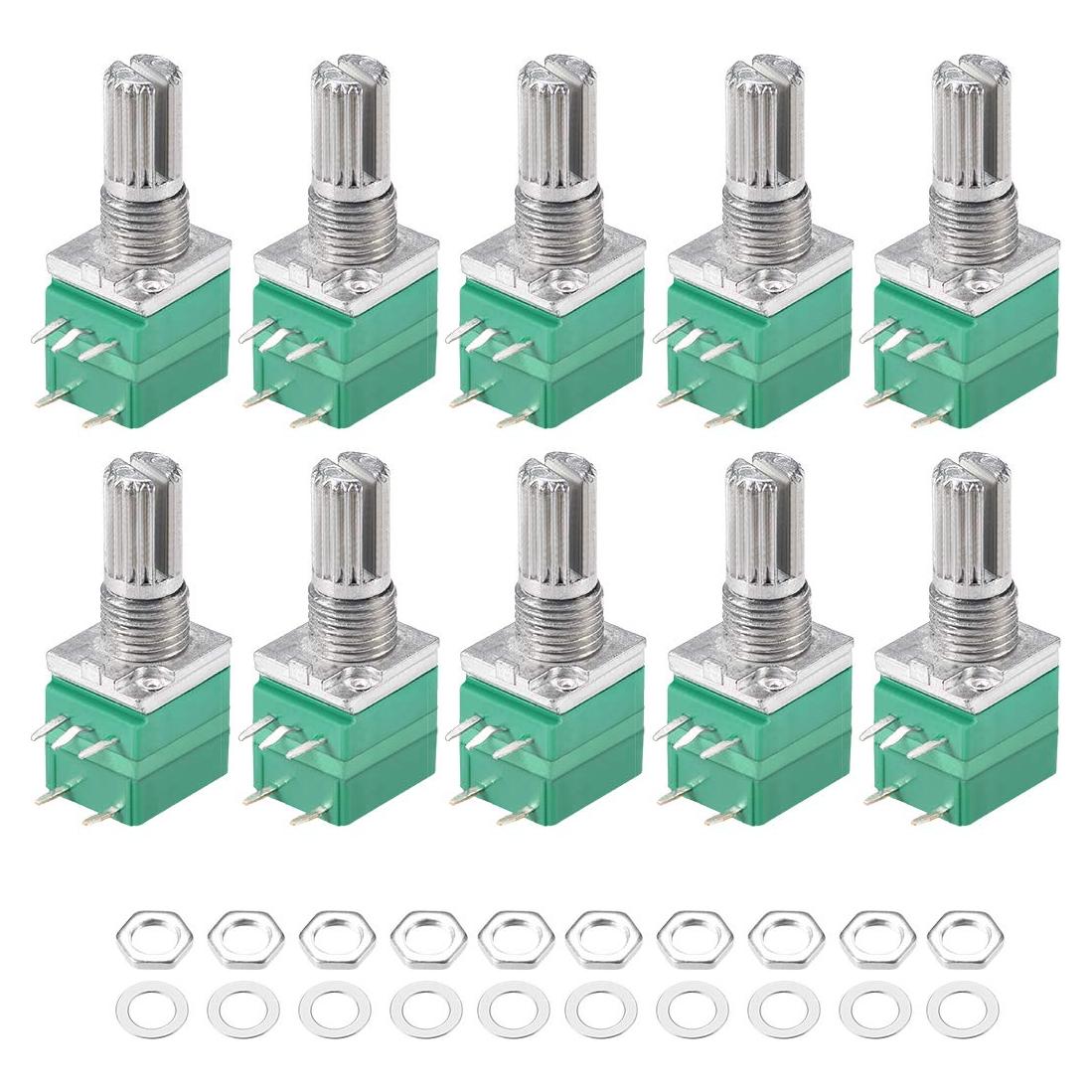 Potenciómetro de Carbono uxcell RV097NS 50K Ohm 10 Piezas