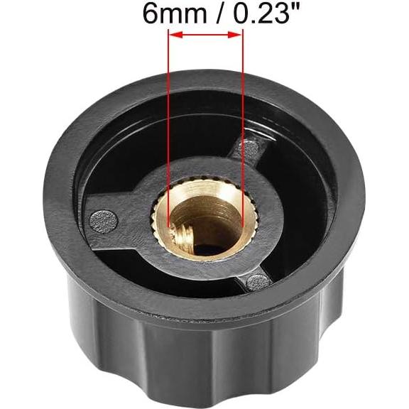 Perilla Rotativa de Potenciómetro uxcell 6mm 40mm 5 Piezas