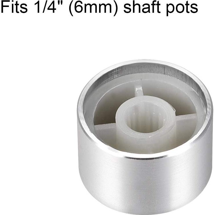 Perilla de Potenciómetro uxcell 20mmx13mm Plateada Aluminio 5 Pcs