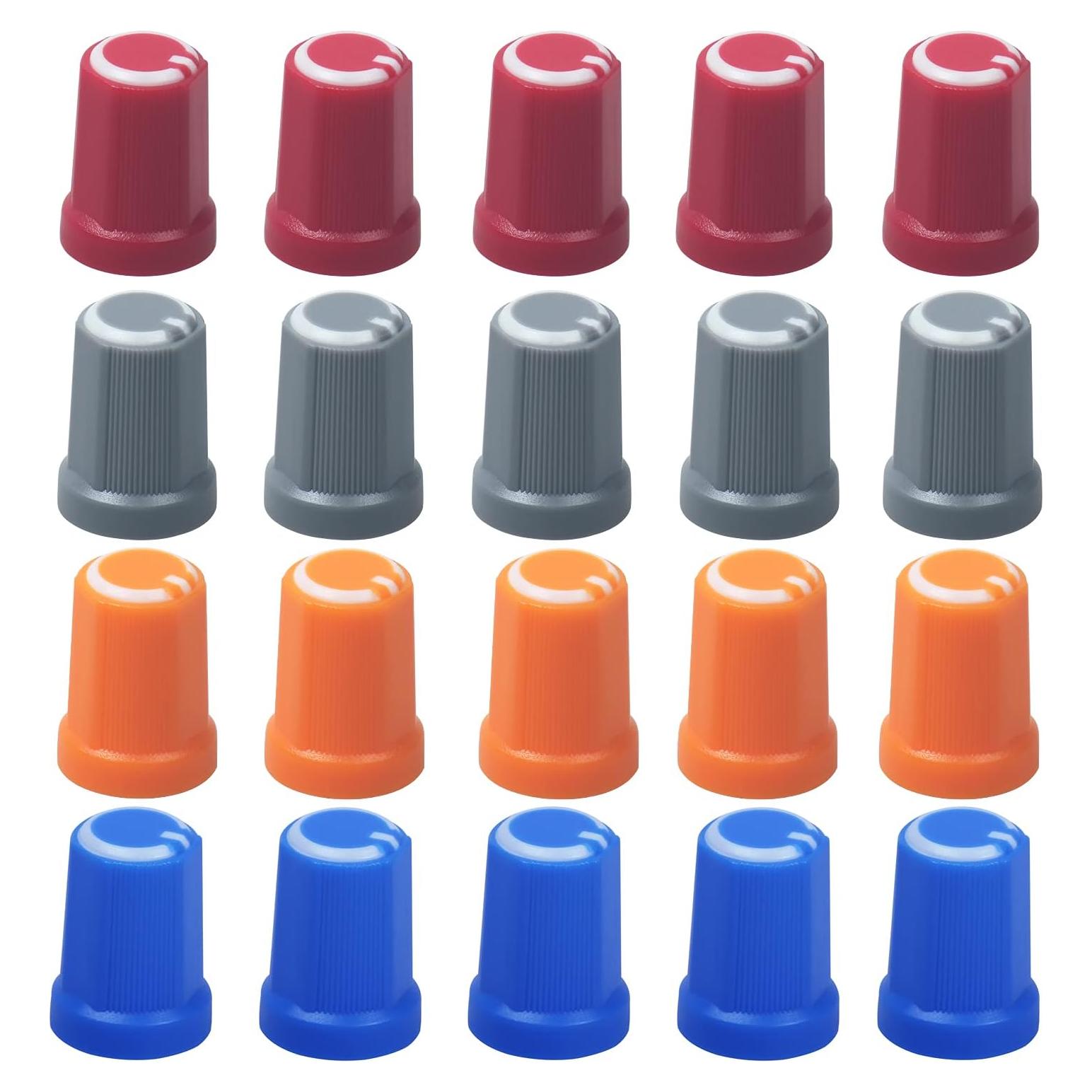 20 Perillas de Control Plástico DIKAVS 6mm para Guitarra