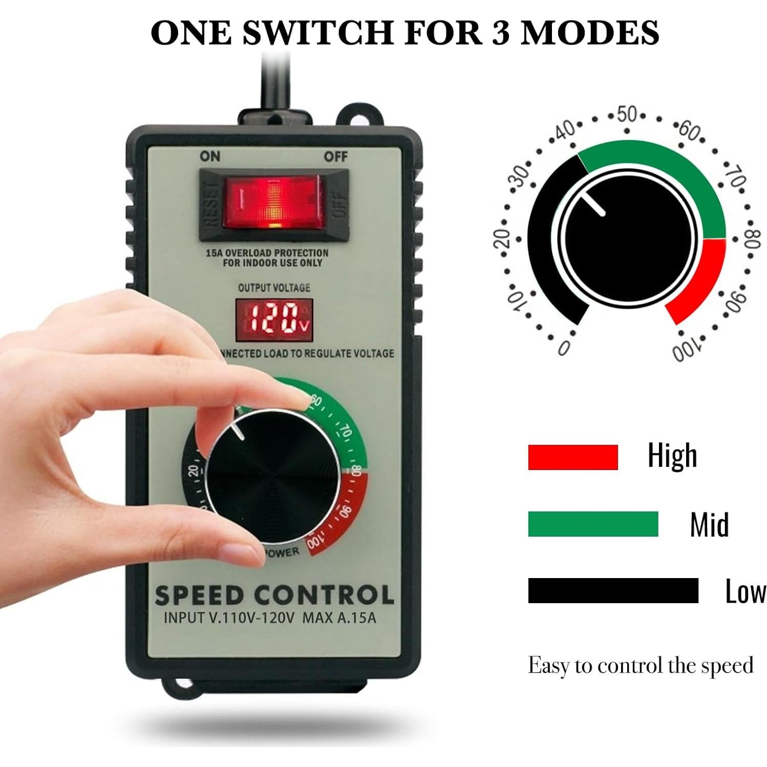 Controlador de Velocidad Variable AC ZOWZEA 4000W 15A