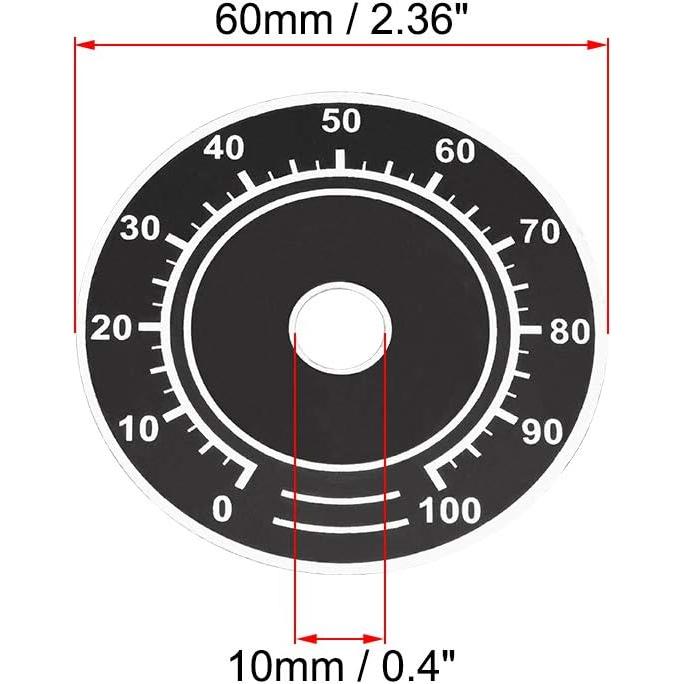 Placa Frontal de Dial Aluminio uxcell 60mm 5 Pcs