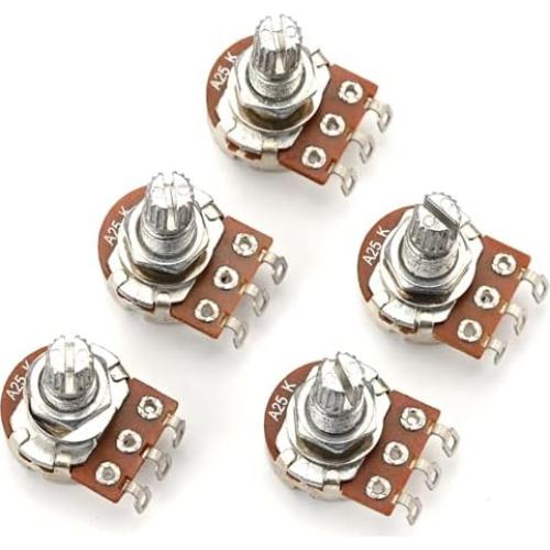 Potenciómetros de Guitarra Alnicov 5 Pcs A25K 18mm
