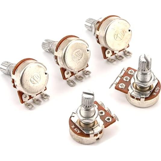 Potenciómetros de Guitarra Alnicov 5 Pcs A25K 18mm