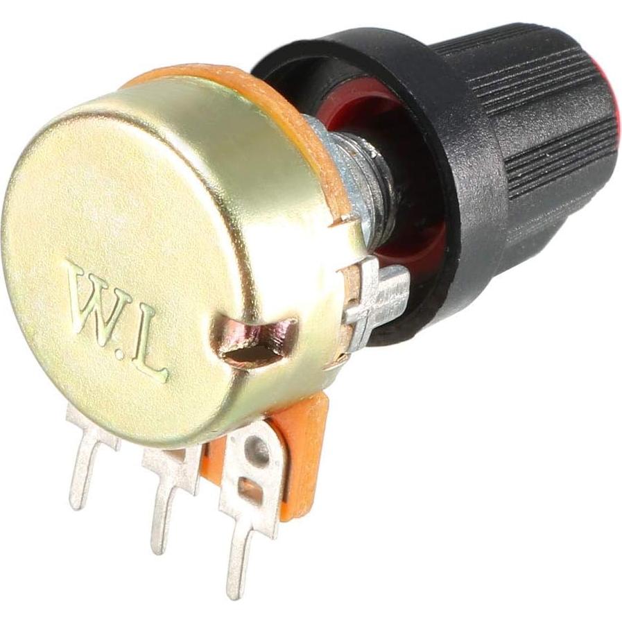 Potenciometro de Carbono 20K Ohm uxcell 10 Pcs con Perillas