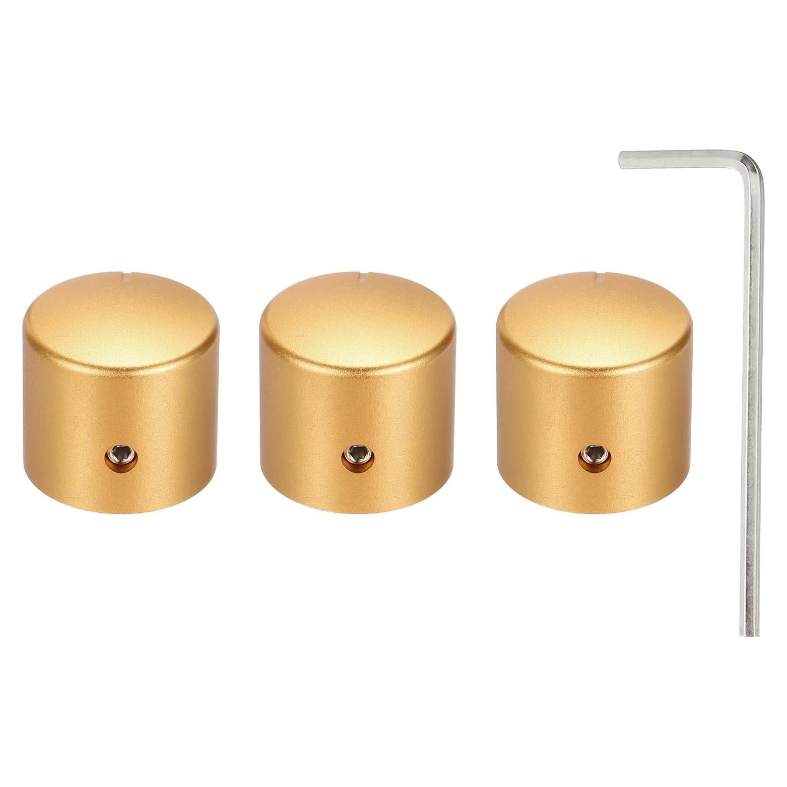 Perillas de Potenciómetro Aluminio MECCANIXITY 3 Pcs 6mm Dorado