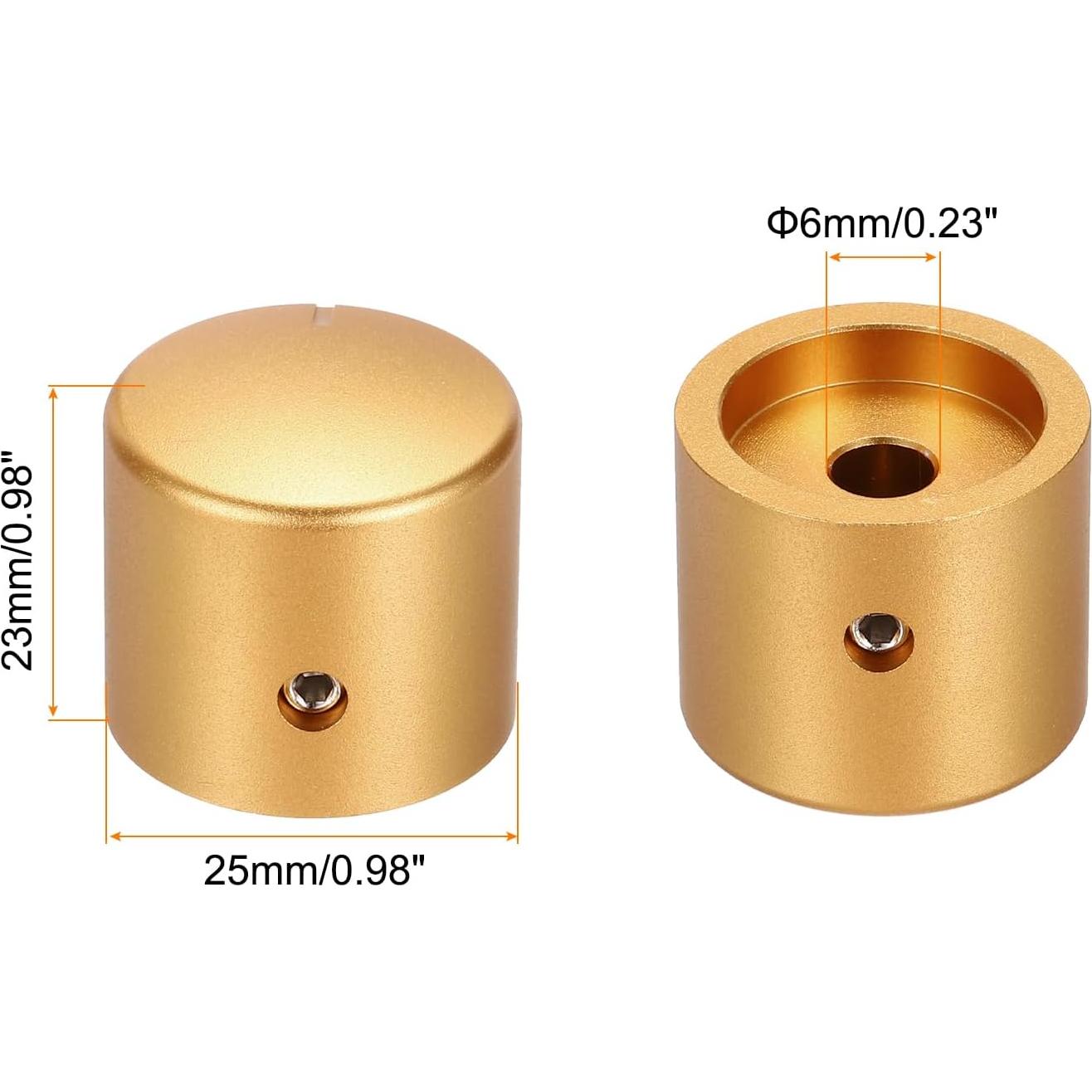 Perillas de Potenciómetro Aluminio MECCANIXITY 3 Pcs 6mm Dorado