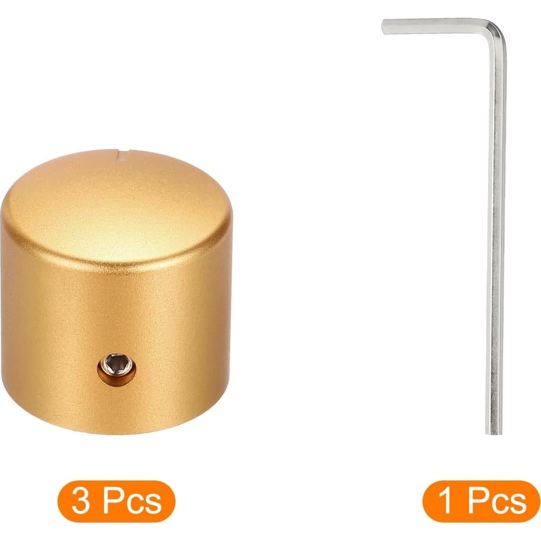 Perillas de Potenciómetro Aluminio MECCANIXITY 3 Pcs 6mm Dorado