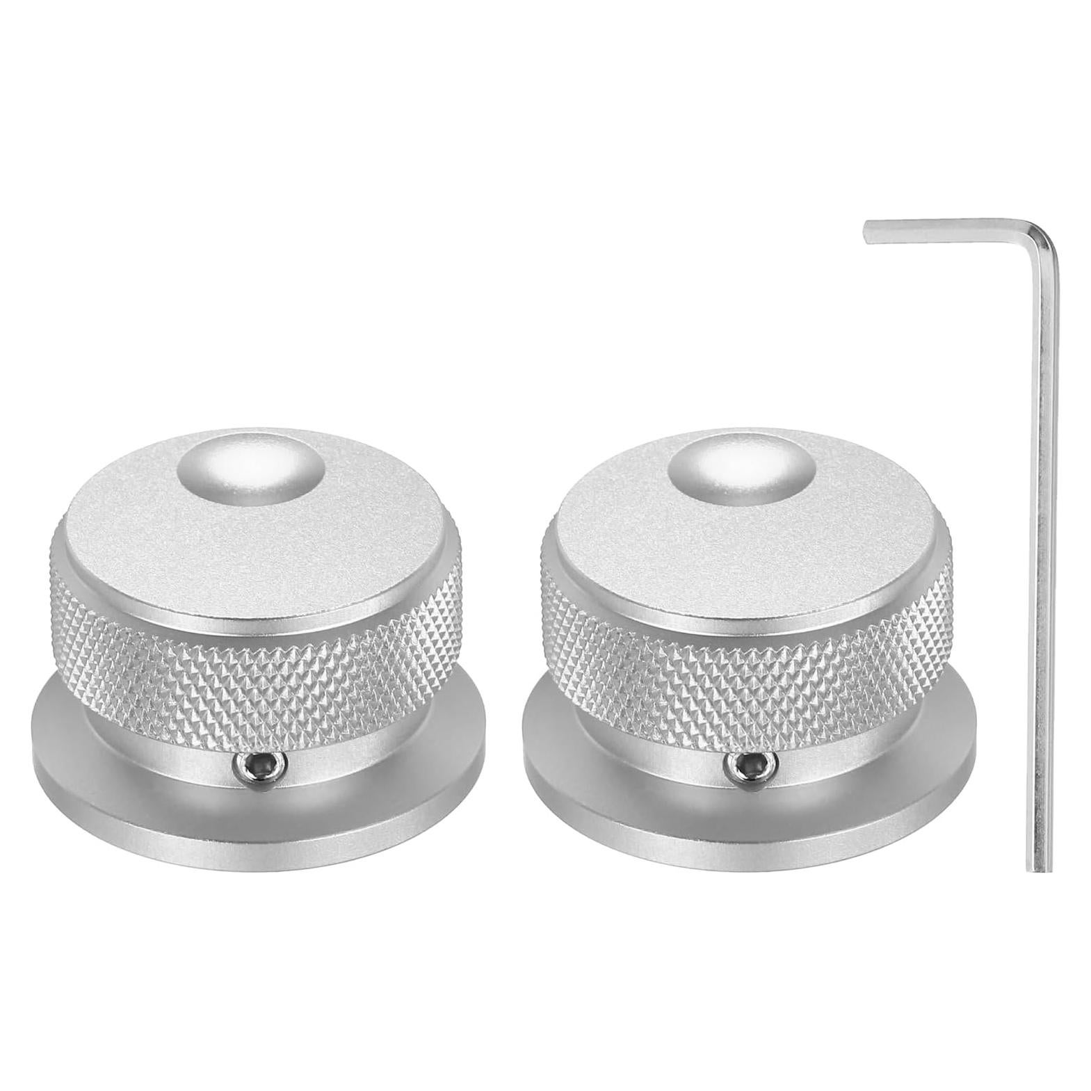 Perillas de Potenciómetro Aluminio MECCANIXITY 34x20mm Plata - 2 Pcs