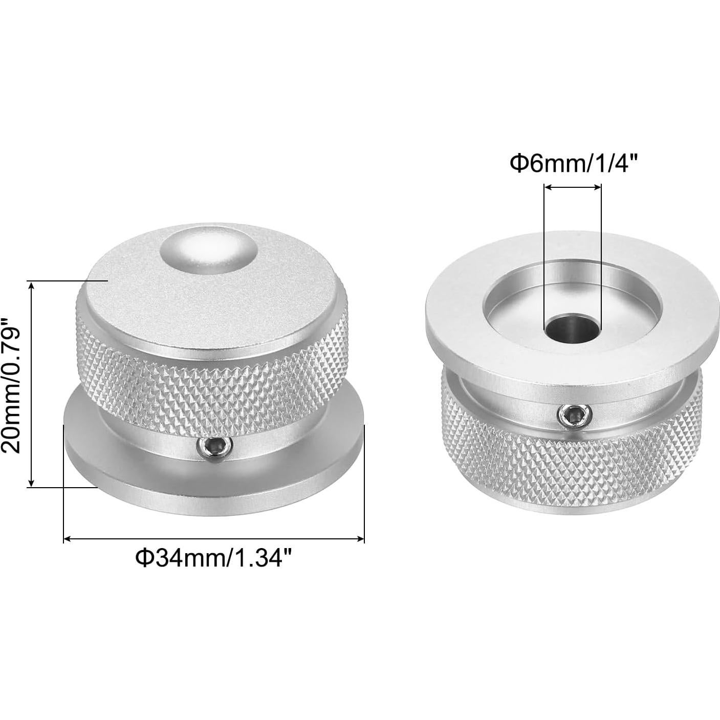 Perillas de Potenciómetro Aluminio MECCANIXITY 34x20mm Plata - 2 Pcs
