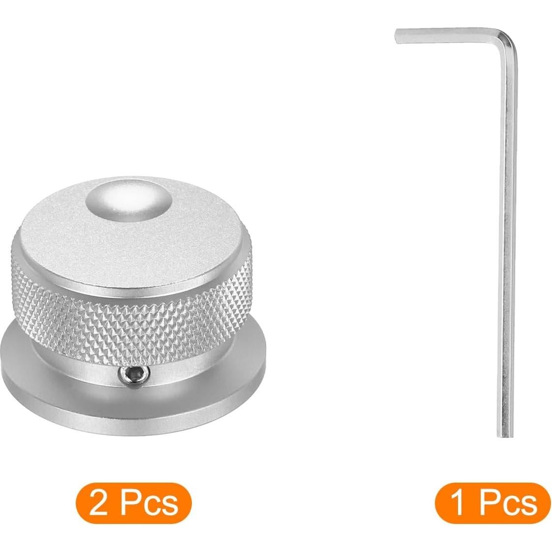 Perillas de Potenciómetro Aluminio MECCANIXITY 34x20mm Plata - 2 Pcs