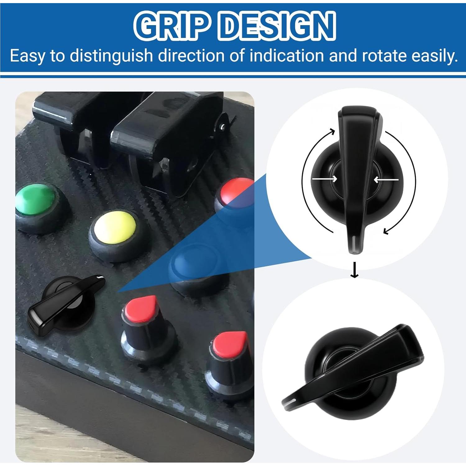 Perillas de Potenciómetro DROK 6mm Negras - Paquete de 10