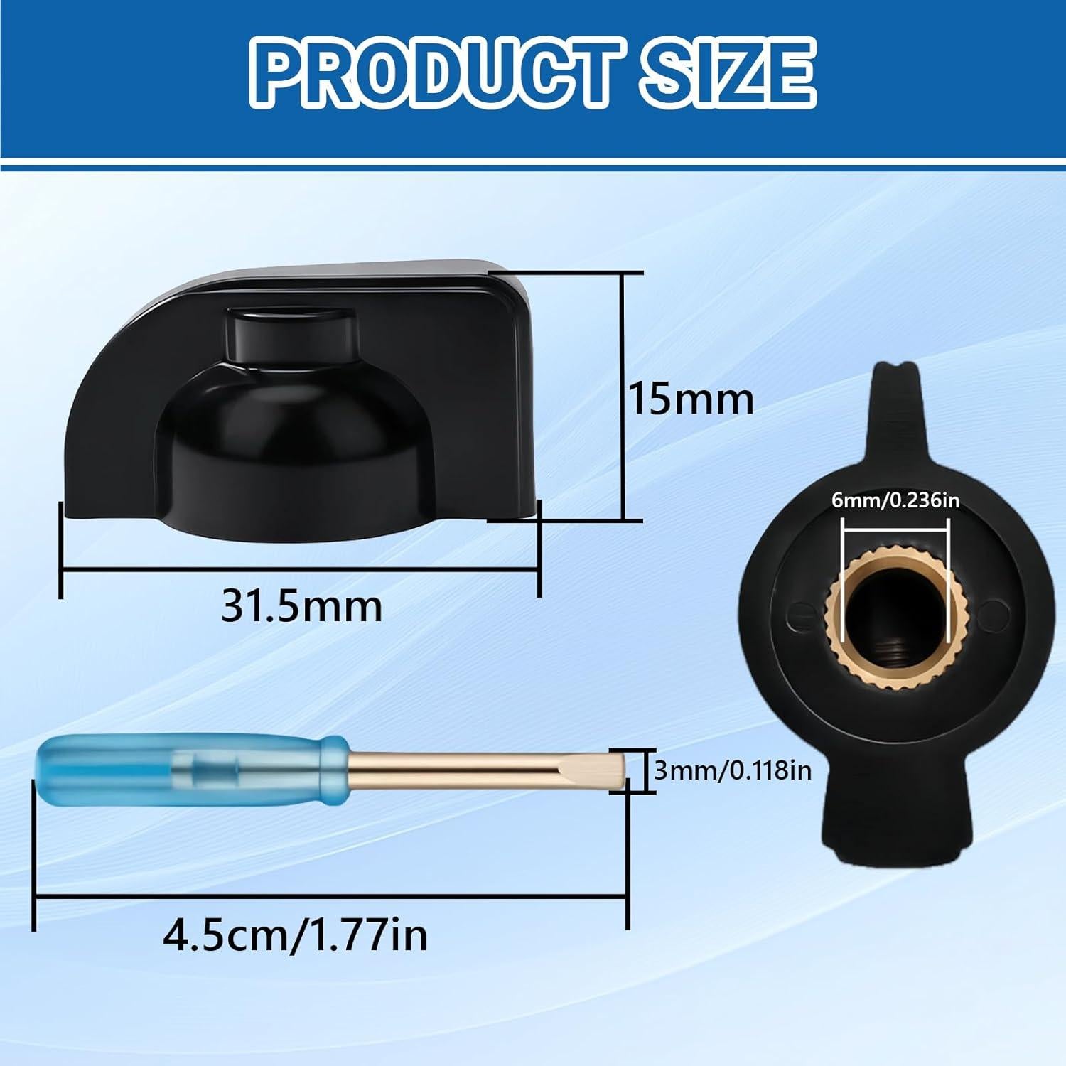 Perillas de Potenciómetro DROK 6mm Negras - Paquete de 10