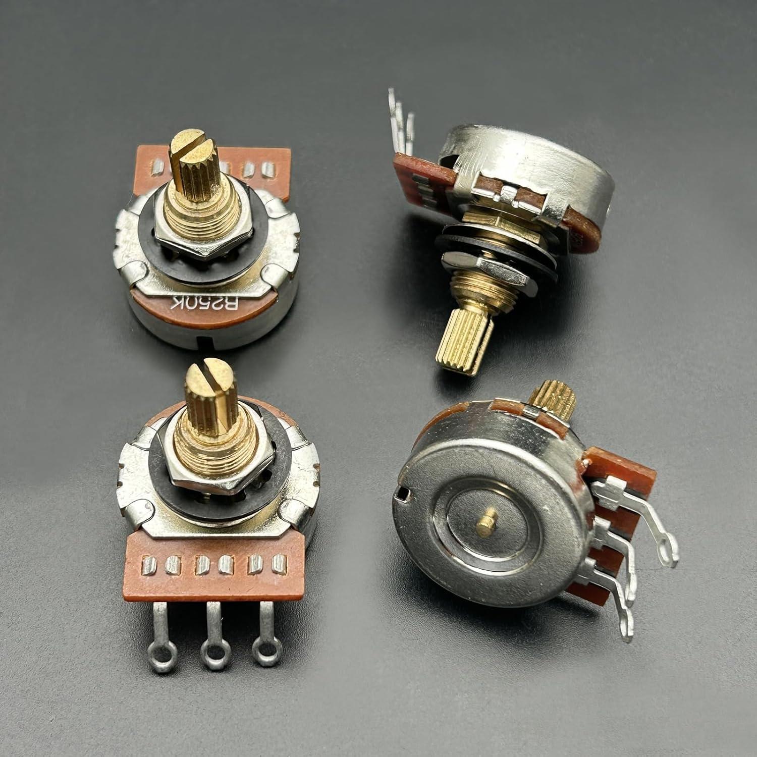 Potenciómetros B250K SAPHUE para Guitarras y Bajos - 4 Piezas