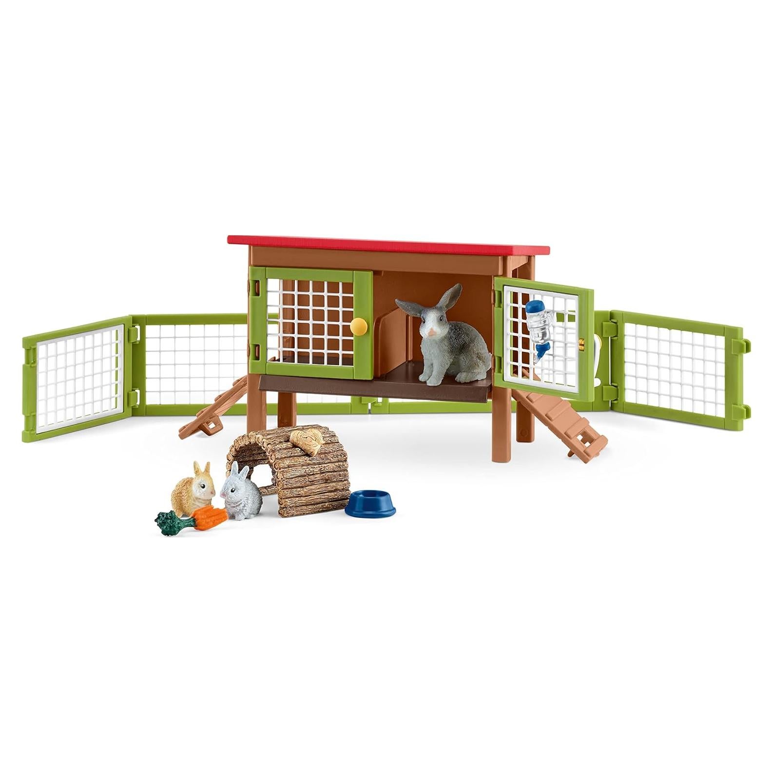 Set de Juguetes de Granja Schleich Casa de Conejos 8 Piezas