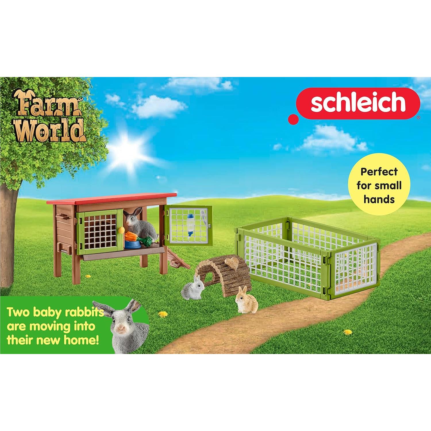Set de Juguetes de Granja Schleich Casa de Conejos 8 Piezas