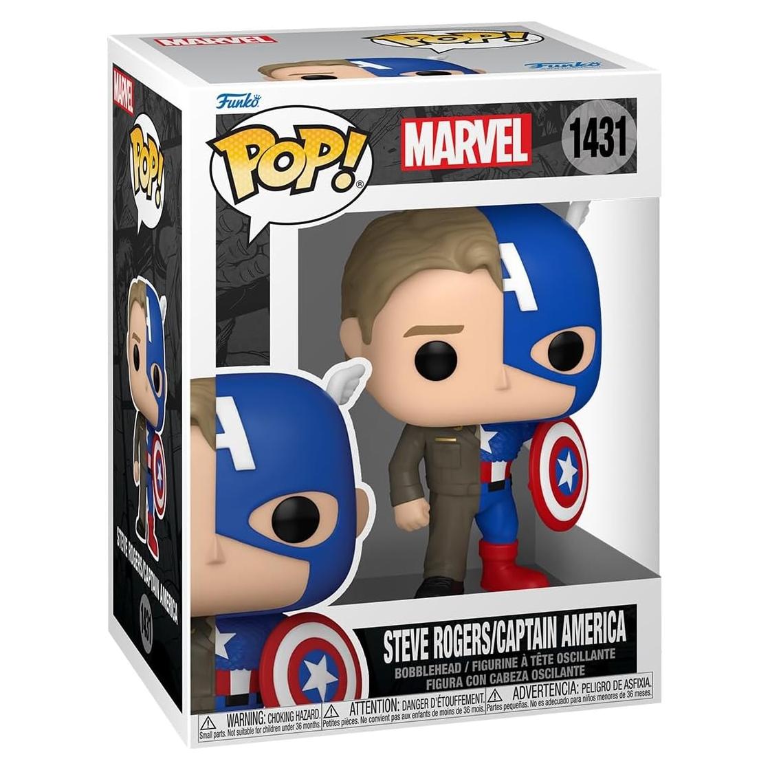 Funko Pop Marvel: Capitán América Steve Rogers - Figura 9.91 cm