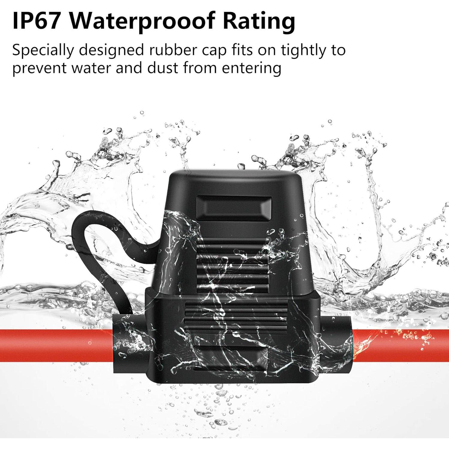 Soporte de Fusible Inline MulWark 10 AWG IP67 con 2 Fusibles 40AMP